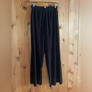 Issey Miyake Fete Black Wide Leg Pleated Pants Vintage